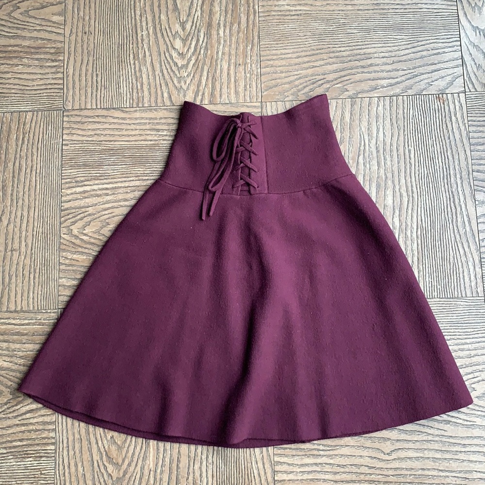 EXPRESS Knit A-line Laceup Skirt